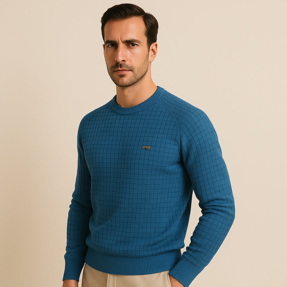 Sueter Masculino Pesson Nollan Texturizado Azul