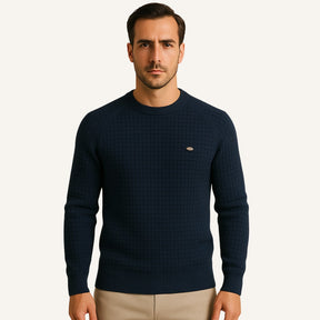 Sueter Masculino Pesson Nollan Texturizado Azul Marinho