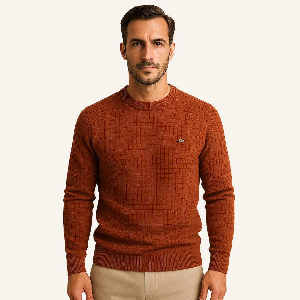 Sueter Masculino Pesson Nollan Texturizado Cafe